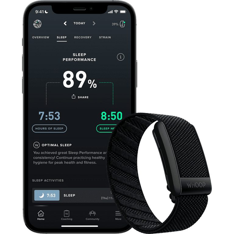WHOOP 4.0 Water-Resistant Fitness & Health Tracker with 12 Month  Subscription & Activity Monitoring - Walmart.com